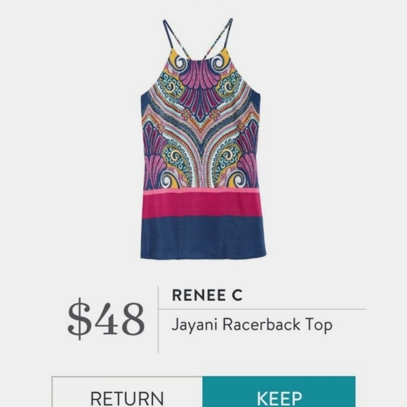 NWT Renee C Jayani Racerback Halter Top Multicolor Stitch Fix Size S Colorful - Picture 2 of 12
